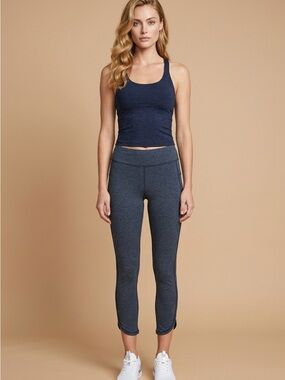 Free People Infinity Crop Leggings Heather Navy Blue